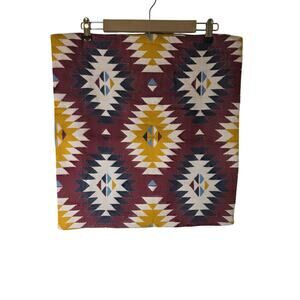 IKEA Red Gold Geometric Aztec Square Wool Blend EURO 20x20 Pillow Sham Qty 1